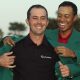 Mike Weir getting his green jacket from the 2003 Masters
