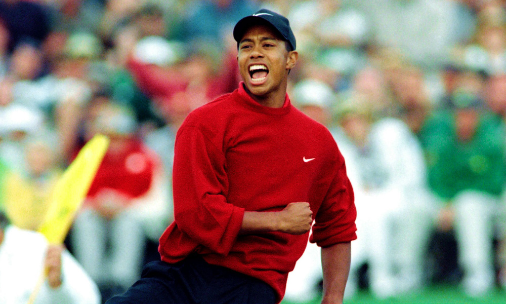 Tiger Woods winning the 1997 Masters by 12 stokes